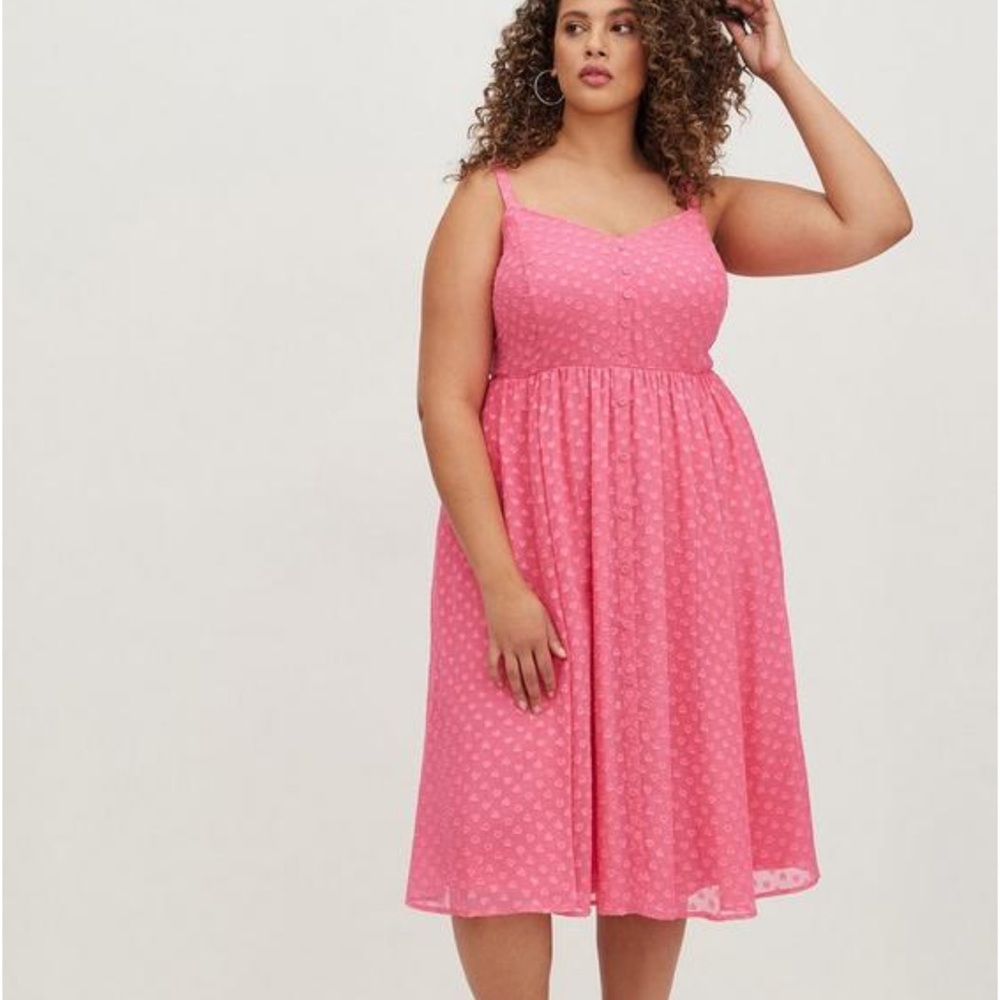 Torrid Midi Chiffon Button Front Dress